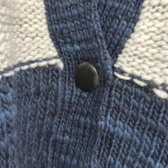 Lane Bryant | Blue Cream Wool Blend Button Front Cardigan Sweater O/S Plus Size - Picture 5 of 7